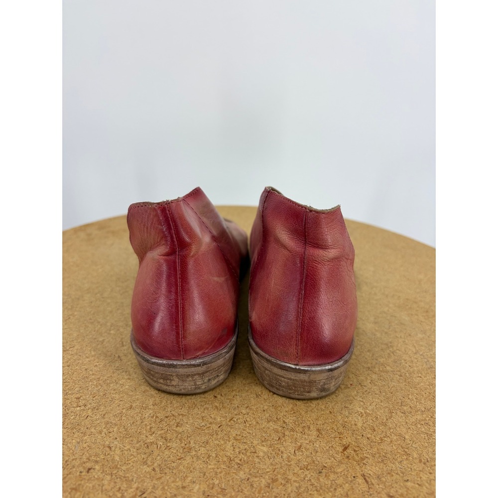Free People Mont Blanc Washed Red Leather dOrsay Flat Sandals Womens - Picture 5 of 6